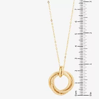 Mia Oro Womens 14K Gold Circle Knot Pendant Necklace