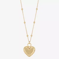 Mia Oro Womens 14K Gold Heart Pendant Necklace