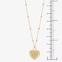 Mia Oro Womens 14K Gold Heart Pendant Necklace