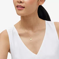 Mia Oro Womens 14K Gold Heart Pendant Necklace