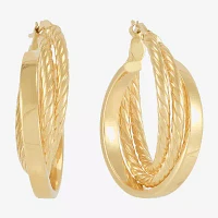 Mia Oro 14K Gold 30mm Round Hoop Earrings