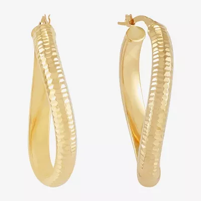 Mia Oro 14K Gold 28mm Round Hoop Earrings
