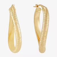 Mia Oro 14K Gold 28mm Round Hoop Earrings