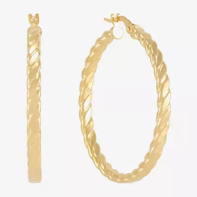 Mia Oro 14K Gold 33mm Round Hoop Earrings
