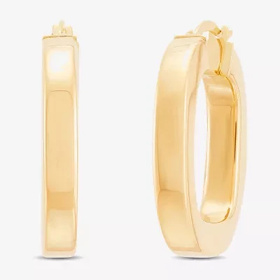 14K Gold 26.9mm Round Hoop Earrings