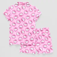 Girls Hello Kitty V-Neck Short Sleeve 2-pc. Pajama Sets