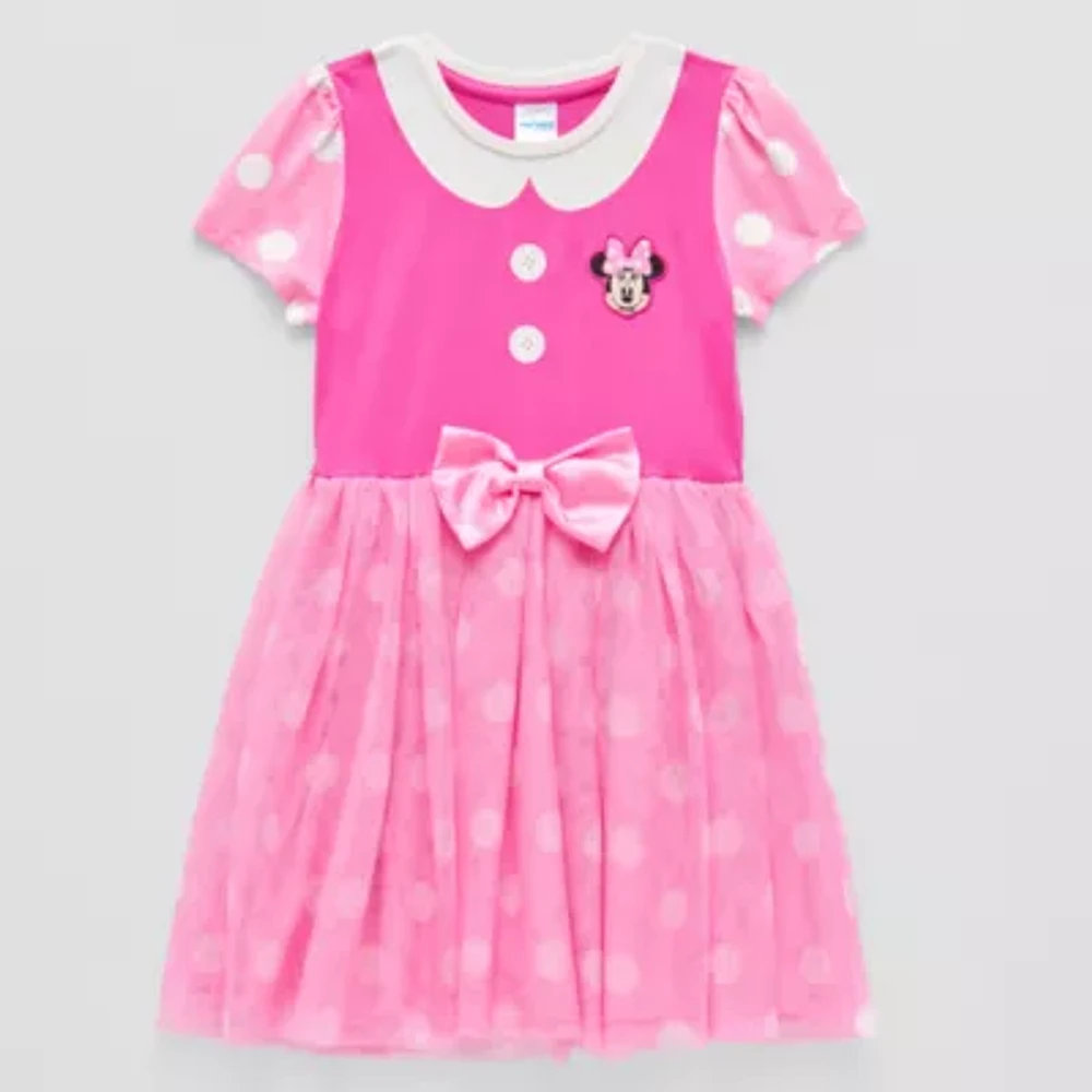 Disney Collection Little & Big Girls Short Sleeve Minnie Mouse Tutu Dress