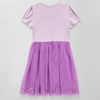 Disney Collection Little & Big Girls Short Sleeve Rapunzel Tutu Dress