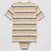 Thereabouts Little & Big Boys Adaptive Crew Neck Short Sleeve Bodysuit