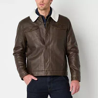 Wrangler Mens Faux Leather Midweight Field Jacket