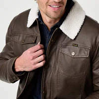 Wrangler Mens Faux Leather Midweight Field Jacket