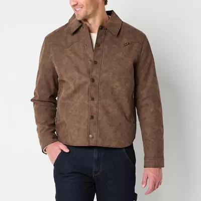 Wrangler Mens Faux Leather Lightweight Shirt Jacket