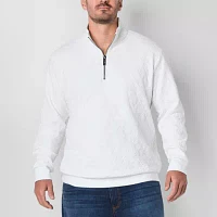 Shaquille O'Neal XLG Big and Tall Mens High Neck Long Sleeve Quarter-Zip Pullover