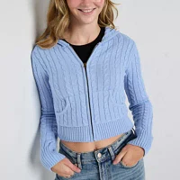 Arizona Juniors Womens Long Sleeve Zipper Cardigan