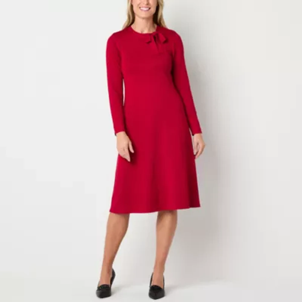 Liz Claiborne Womens Long Sleeve A-Line Dress