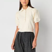 Worthington Womens Short Sleeve Pullover Sweater