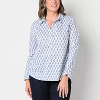 St. John's Bay Womens Long Sleeve Tunic Top