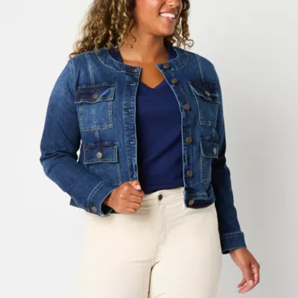 St. John's Bay Midweight Denim Womens Jacket