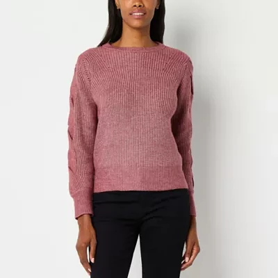 Liz Claiborne Womens Crew Neck Long Sleeve Pullover Sweater