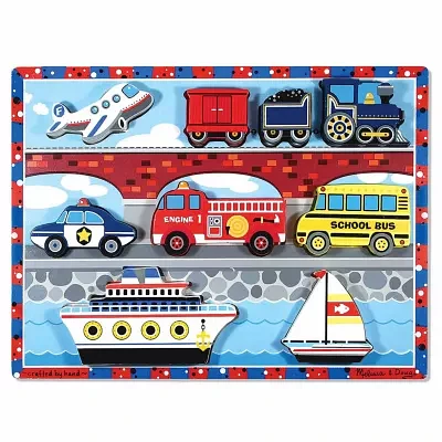 Melissa & Doug Vehicles Chunky Puzzle 10-pc. Non-Toxic Board Game