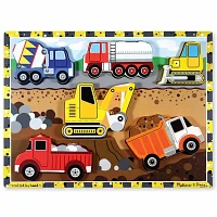 Melissa & Doug Construction Chunky Puzzle 7-pc. Non-Toxic Board Game