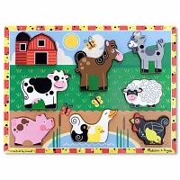 Melissa & Doug Farm Chunky Puzzle 9-pc. Non-Toxic Board Game