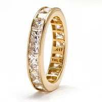 DiamonArt® 4MM 5 1/4 CT. T.W. White Cubic Zirconia 10K Gold Band