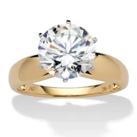 DiamonArt® Womens CT. T.W. White Cubic Zirconia 10K Gold Engagement Ring