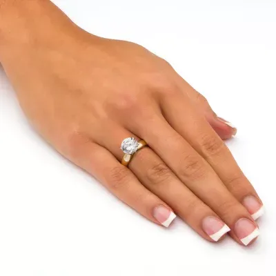 DiamonArt® Womens / CT. T.W. White Cubic Zirconia 10K Gold Engagement Ring