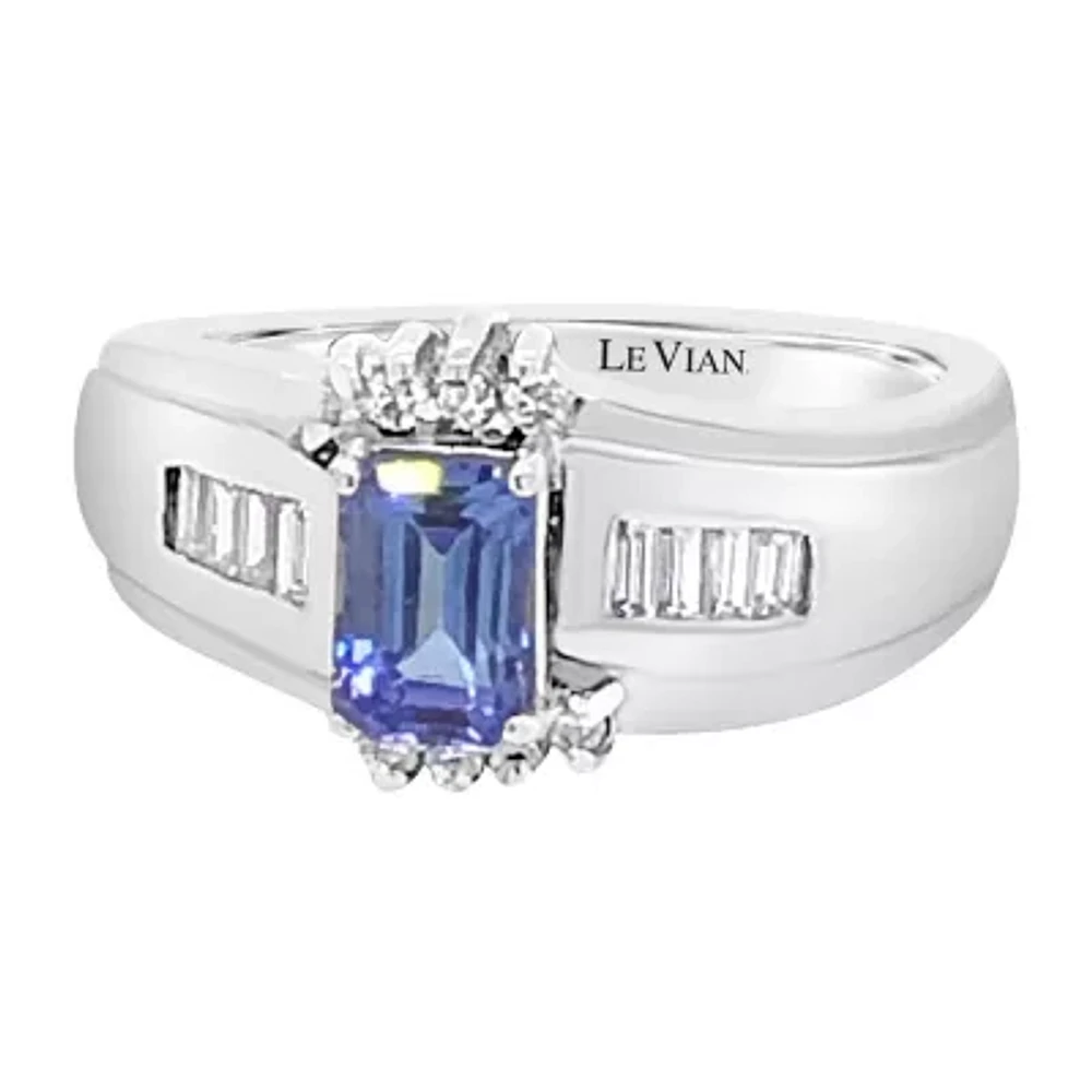 LIMITED QUANTITIES! Le Vian Grand Sample Sale™ Ring featuring Blueberry Tanzanite® Vanilla Diamonds® set in 14K Vanilla Gold®