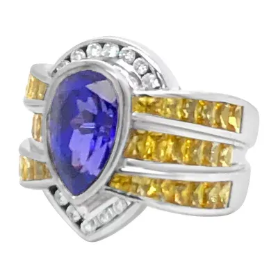 LIMITED QUANTITIES! Le Vian Grand Sample Sale™ Ring featuring Blueberry Tanzanite® Yellow SapphireVanilla Diamonds® set in 18K Vanilla Gold®