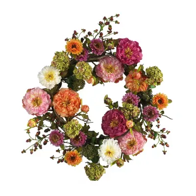 24 IN. Peony Wreath