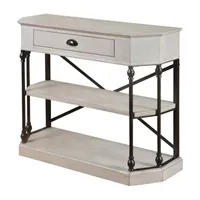 StyleCraft 3 Tier Single Drawer Antique White Table