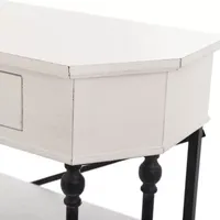 StyleCraft 3 Tier Single Drawer Antique White Table