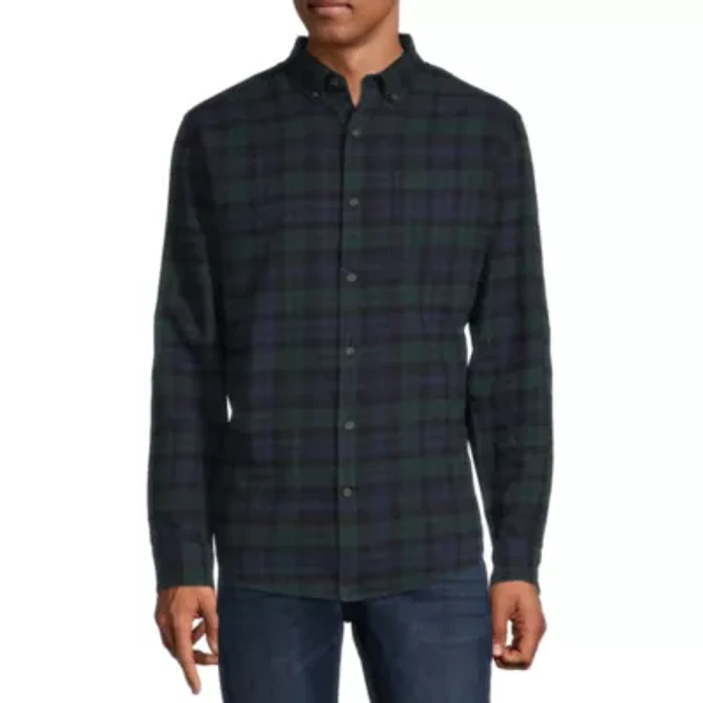 St. John's Bay Super Soft Mens Classic Fit Long Sleeve Flannel Shirt