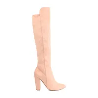 Journee Collection Womens Dominga Wide Calf Block Heel Riding Boots