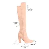 Journee Collection Womens Dominga Wide Calf Block Heel Riding Boots