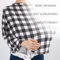 The Peanutshell 6-In-1 Nursing  Cover Checked Nursing Cover