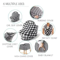 The Peanutshell 6-In-1 Nursing  Cover Checked Nursing Cover