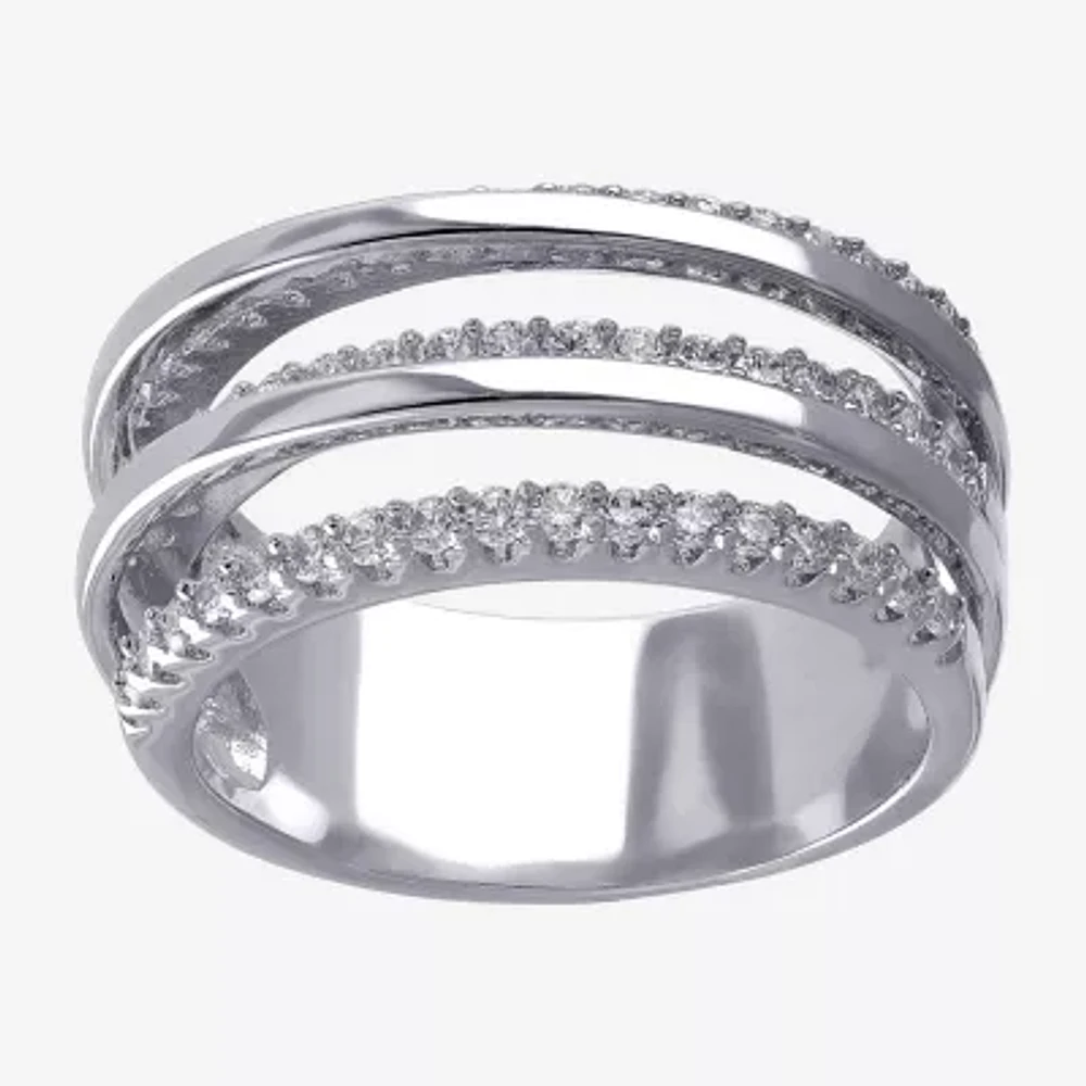 Sparkle Allure Cubic Zirconia Pure Silver Over Brass Band