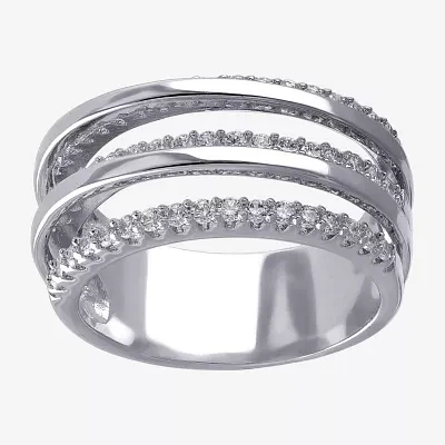 Sparkle Allure Cubic Zirconia Pure Silver Over Brass Band