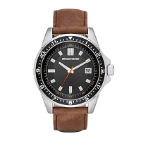 Skechers® Mens Brown Leather Strap Analog Watch