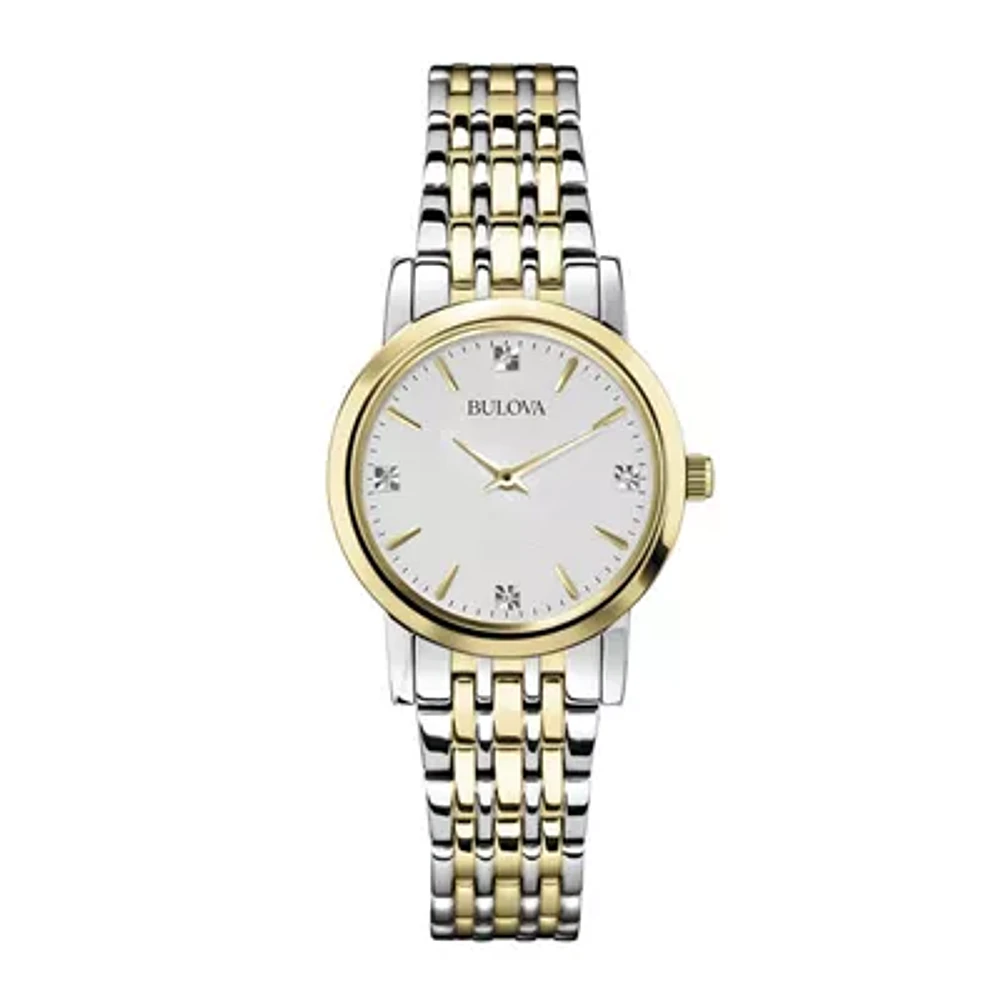 Bulova Classic Womens Two Tone Stainless Steel Bracelet Watch 98p115