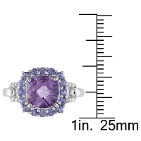 Genuine Amethyst & Tanzanite Ring