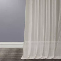 Exclusive Fabrics & Furnishing Faux Linen Sheer Rod Pocket Single Curtain Panel