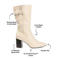 Journee Collection Womens Jc Wilo Stacked Heel Riding Boots