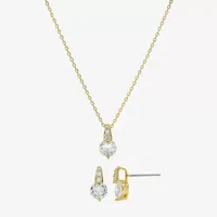 Sparkle Allure 2-pc. Cubic Zirconia 14K Gold Over Brass Round Jewelry Set