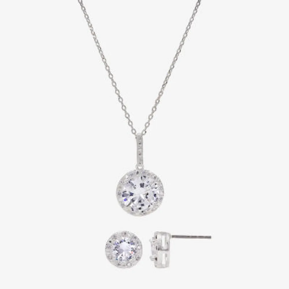 Sparkle Allure 2-pc. Cubic Zirconia Pure Silver Over Brass Round Jewelry Set