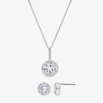 Sparkle Allure 2-pc. Cubic Zirconia Pure Silver Over Brass Round Jewelry Set