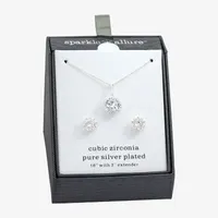 Sparkle Allure 2-pc. Cubic Zirconia Pure Silver Over Brass Round Jewelry Set